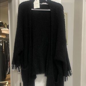 NWT JAKI Haylee Open Cardigan Sweater with White Accents